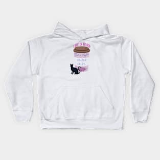 life is caffee and cat Kids Hoodie